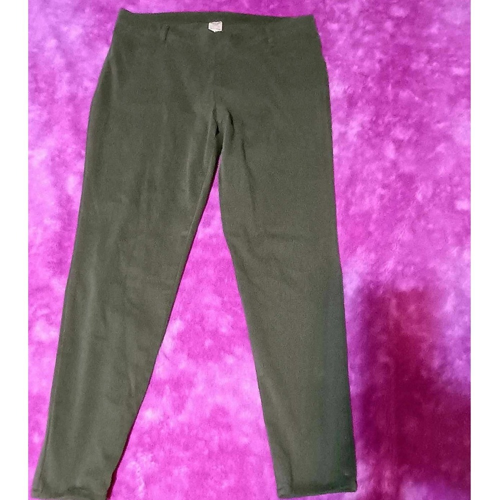 Faded Glory Pants Women's 16 18 High Rise Straight Leg Green Casual